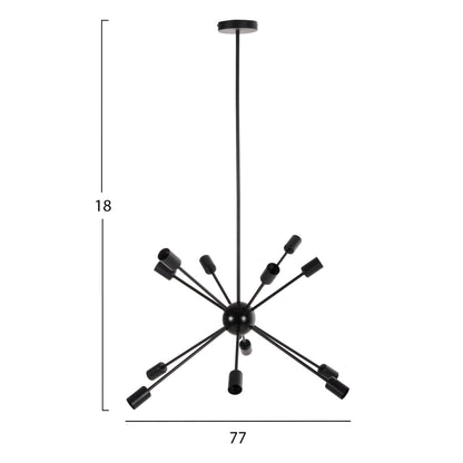 Ceiling Pendant Multilight Hm4173 Black Metal Φ85x115h Cm.