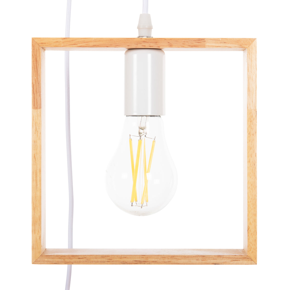 Ceiling Pendant Luminaire Hm4072 3-light Wooden Geometrical Shapes
