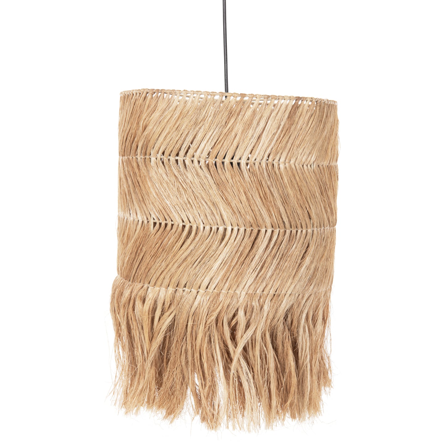 Ceiling Pendant Cylindrical Made Of Abaca In Natural Color 35x35x50hcm.hm7756