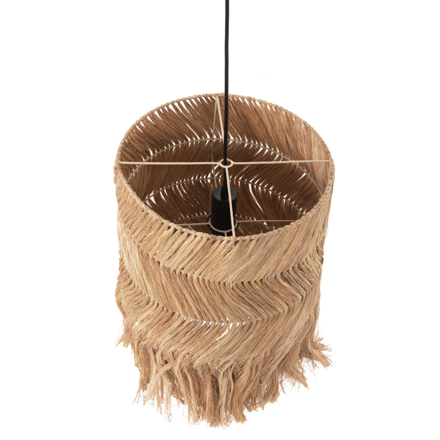 Ceiling Pendant Cylindrical Made Of Abaca In Natural Color 35x35x50hcm.hm7756
