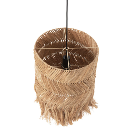 Ceiling Pendant Cylindrical Made Of Abaca In Natural Color 35x35x50hcm.hm7756