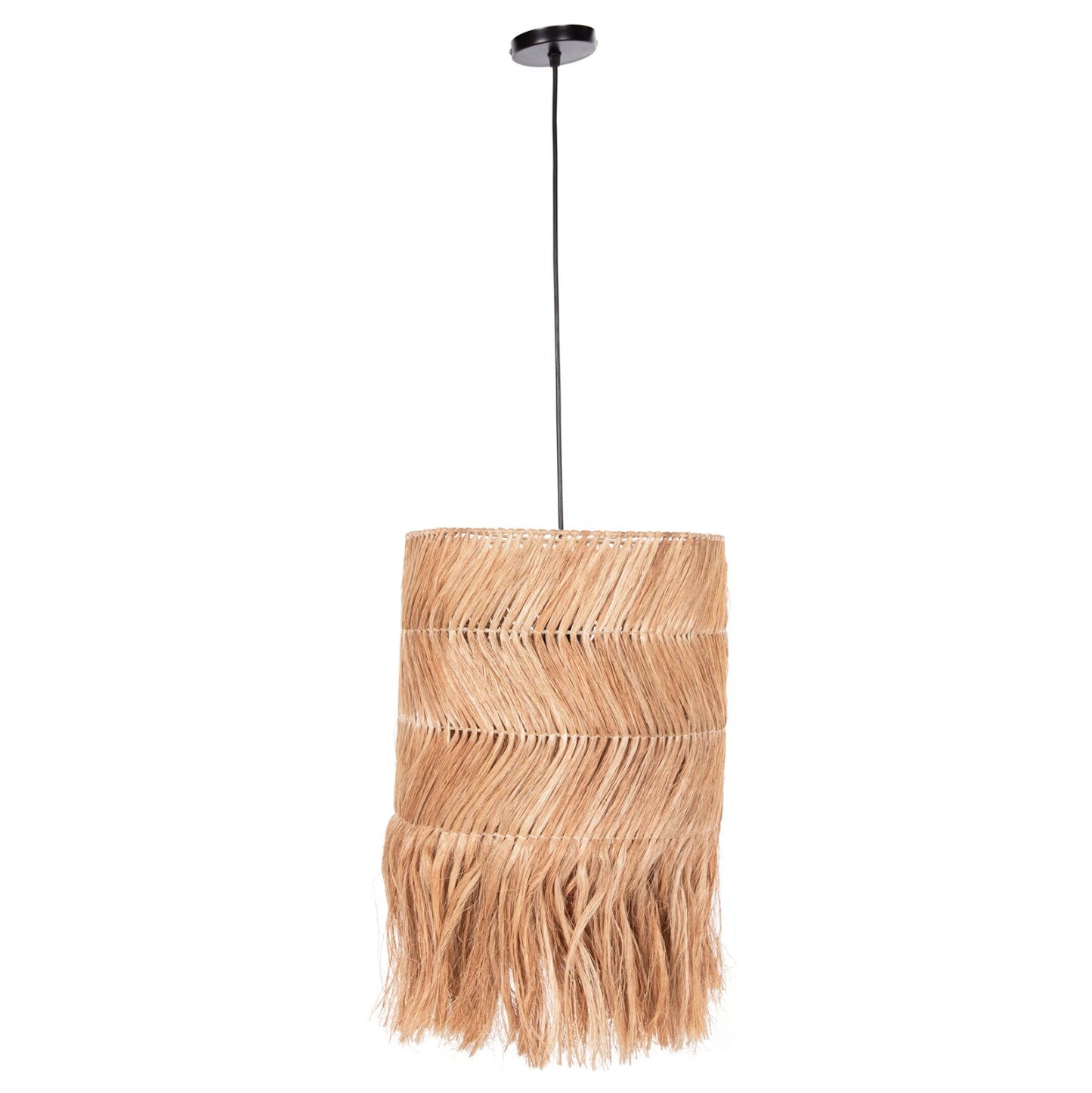 Ceiling Pendant Cylindrical Made Of Abaca In Natural Color 35x35x50hcm.hm7756