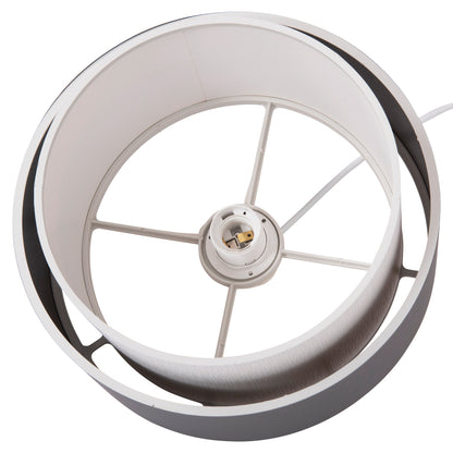 Ceiling Pendant Cylindrical Lamp Kriks Hm4706.01 Pvc In White-grey Φ30x70hcm.