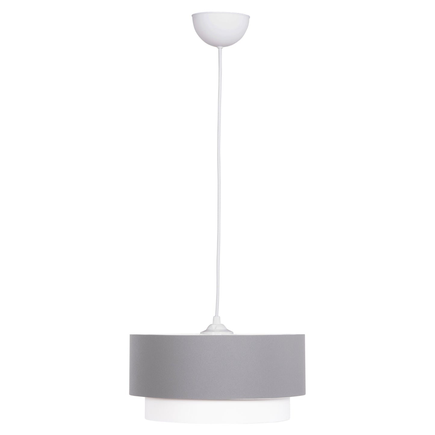 Ceiling Pendant Cylindrical Lamp Kriks Hm4706.01 Pvc In White-grey Φ30x70hcm.