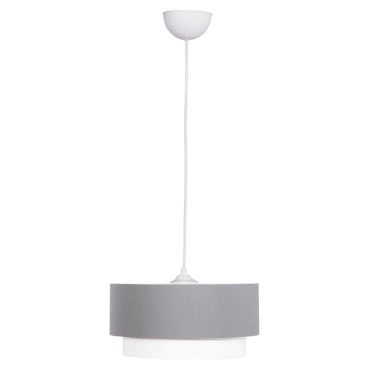 Ceiling Pendant Cylindrical Lamp Kriks Hm4706.01 Pvc In White-grey Φ30x70hcm.