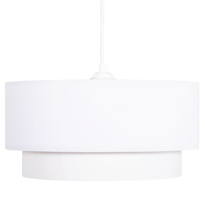 Ceiling Pendant Cylindrical Lamp Kriks Hm4707.01 Pvc In White Φ30x70hcm.