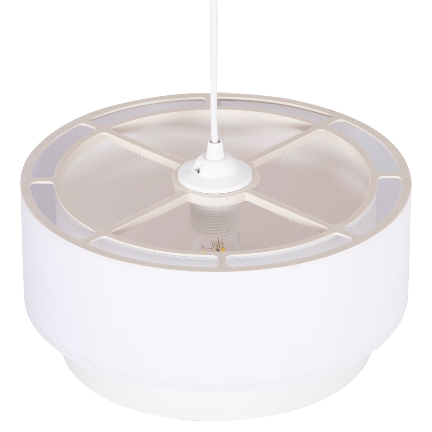 Ceiling Pendant Cylindrical Lamp Kriks Hm4707.01 Pvc In White Φ30x70hcm.