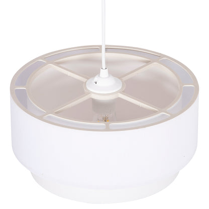 Ceiling Pendant Cylindrical Lamp Kriks Hm4707.01 Pvc In White Φ30x70hcm.