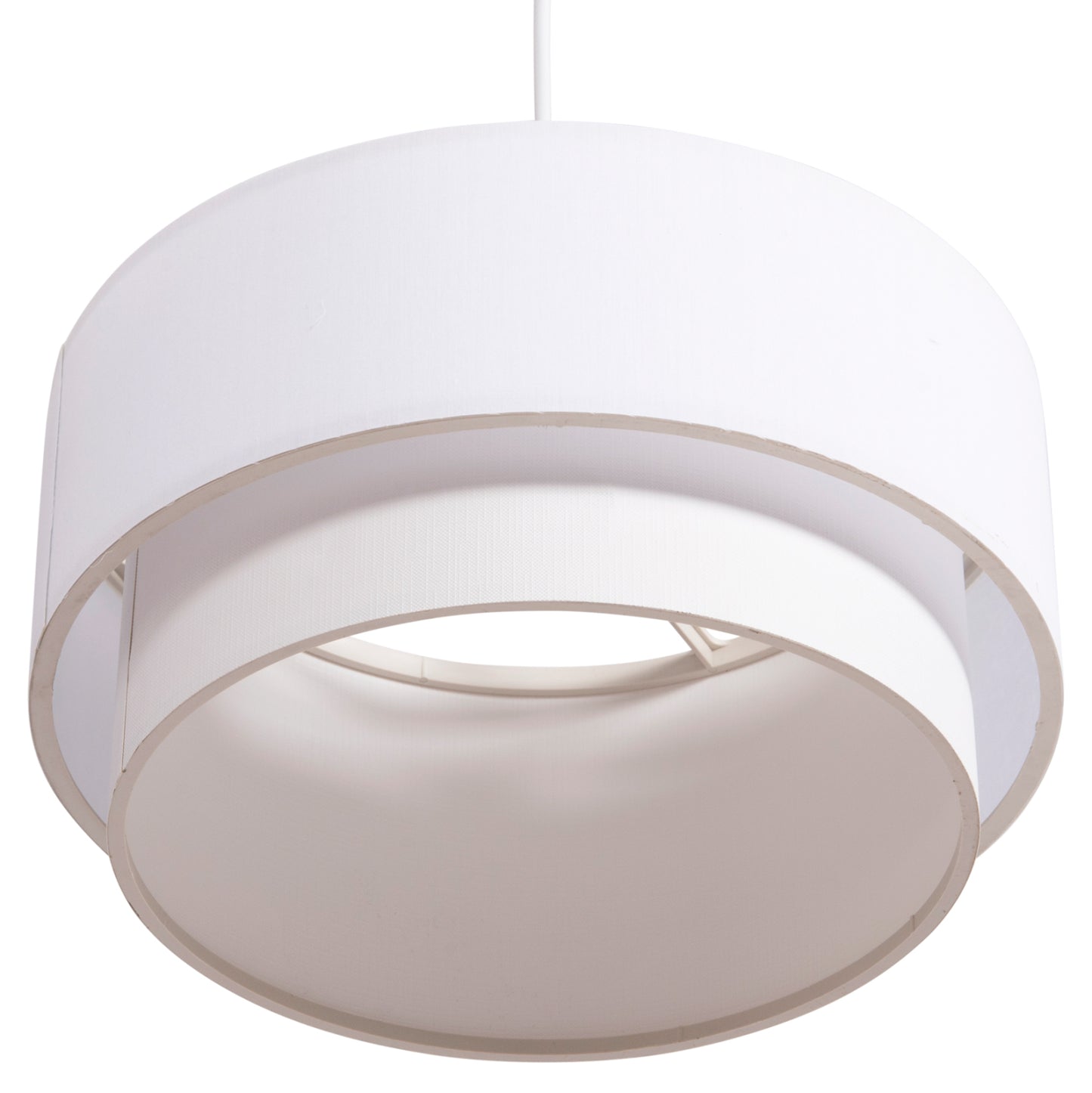 Ceiling Pendant Cylindrical Lamp Kriks Hm4707.01 Pvc In White Φ30x70hcm.