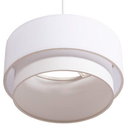 Ceiling Pendant Cylindrical Lamp Kriks Hm4707.01 Pvc In White Φ30x70hcm.