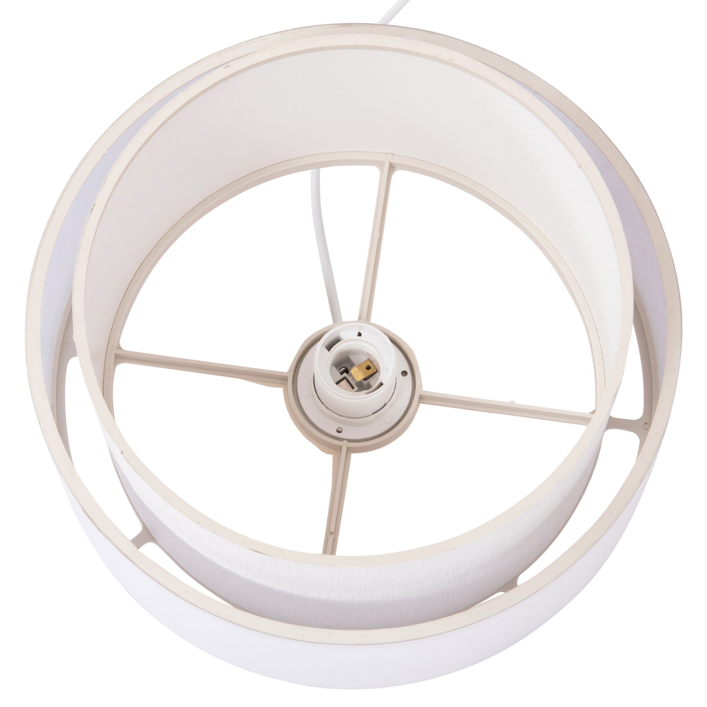 Ceiling Pendant Cylindrical Lamp Kriks Hm4707.01 Pvc In White Φ30x70hcm.