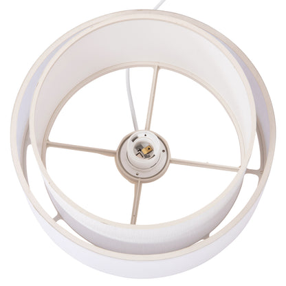 Ceiling Pendant Cylindrical Lamp Kriks Hm4707.01 Pvc In White Φ30x70hcm.