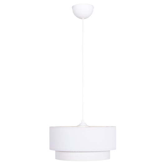 Ceiling Pendant Cylindrical Lamp Kriks Hm4707.01 Pvc In White Φ30x70hcm.