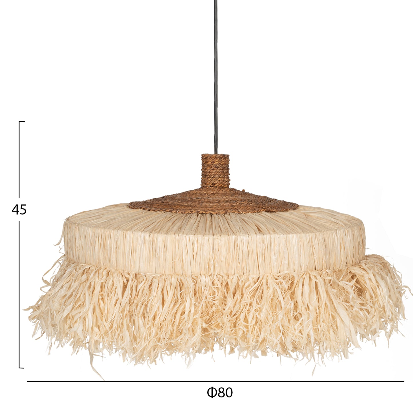 Ceiling Pendant Cylindrical Cap Made Of Sisal Fibers In Natural Color 80x80x45hcm.hm7790