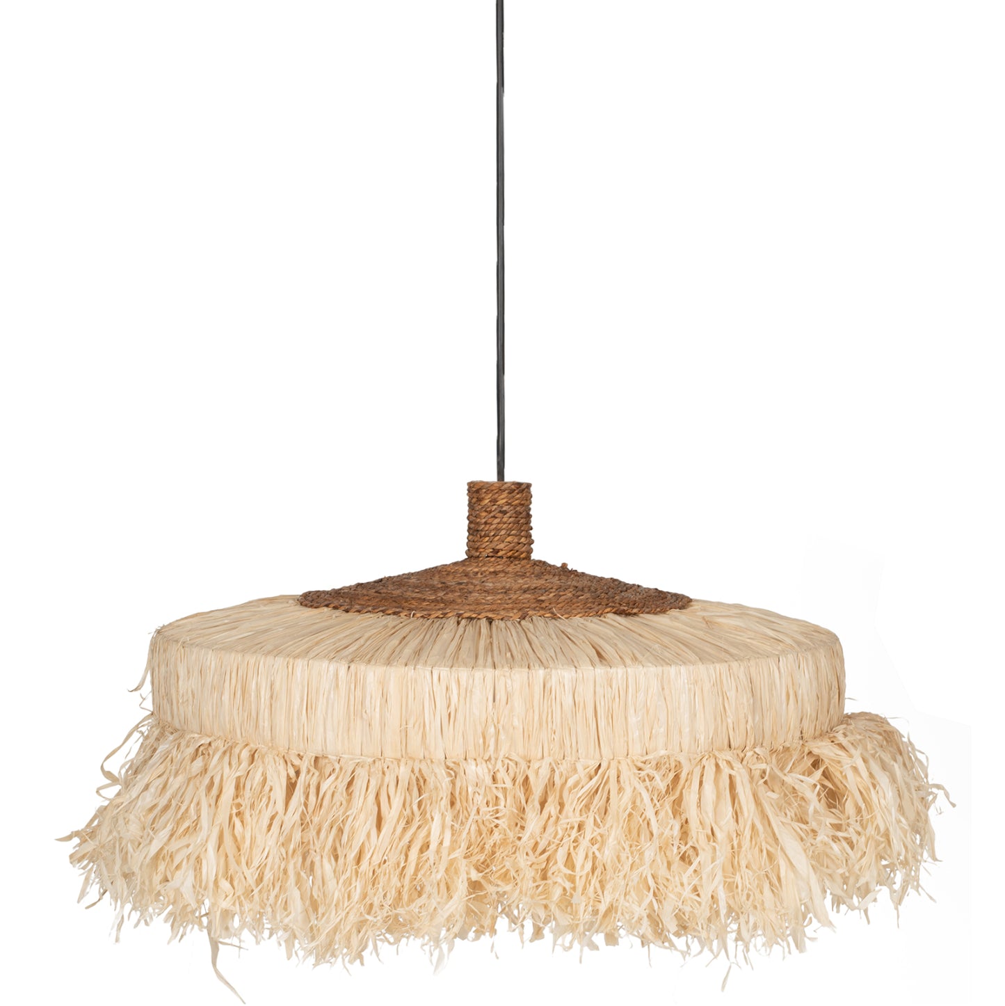 Ceiling Pendant Cylindrical Cap Made Of Sisal Fibers In Natural Color 80x80x45hcm.hm7790