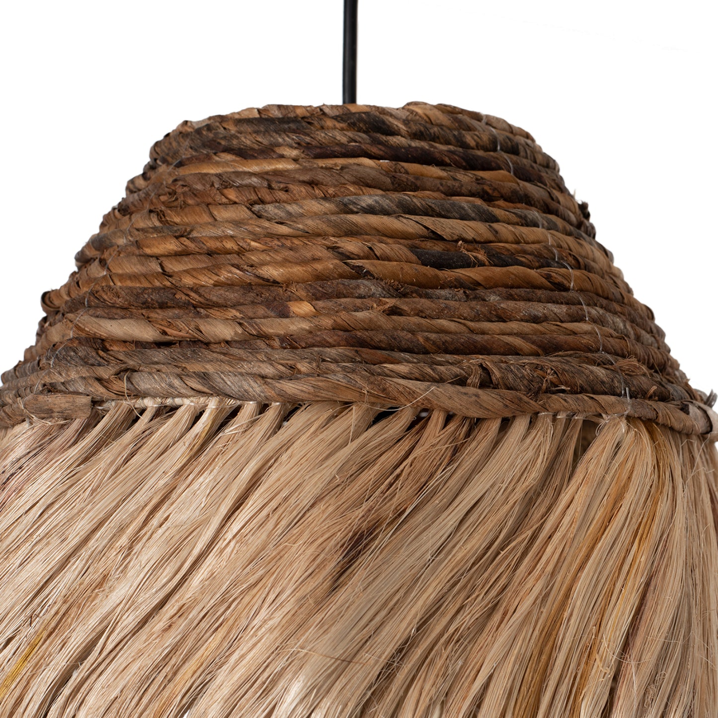 Ceiling Pendant Oblong Cylindrical Cap Made Of Abaca Fibers In Natural 30x30x45hcm.hm7763