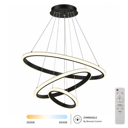Ceiling Pendant Led (dimmable+r.c.) Fixture Series Aerial Hm4882.01 Black Φ60cm