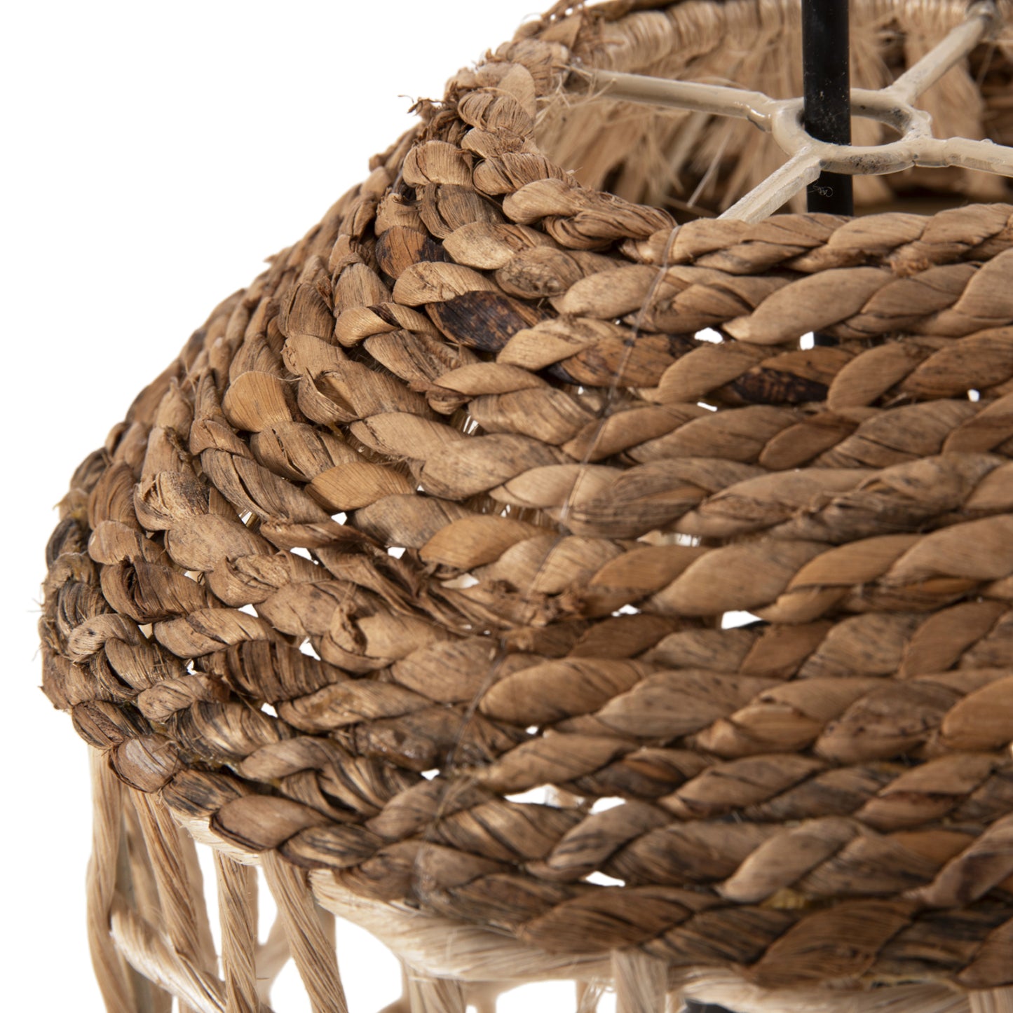Ceiling Pendant Oblong Cylindrical Cap Abaca Fibers In Natural Φ21x43-120hcm.hm7768