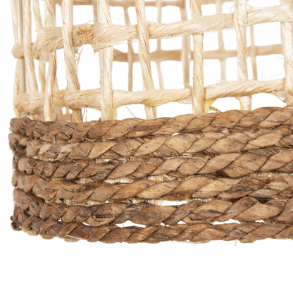 Ceiling Pendant Oblong Cylindrical Cap Abaca Fibers In Natural Φ21x43-120hcm.hm7768