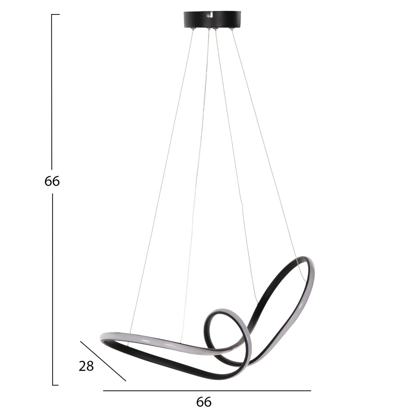 Ceiling Pendant Luminaire Hm7522.03 Black- Led 52x28x66hcm.