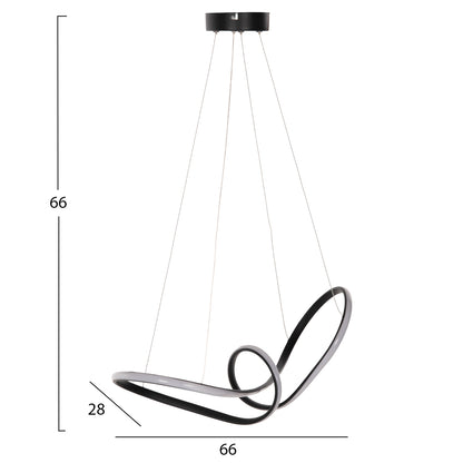 Ceiling Pendant Luminaire Hm7522.03 Black- Led 52x28x66hcm.