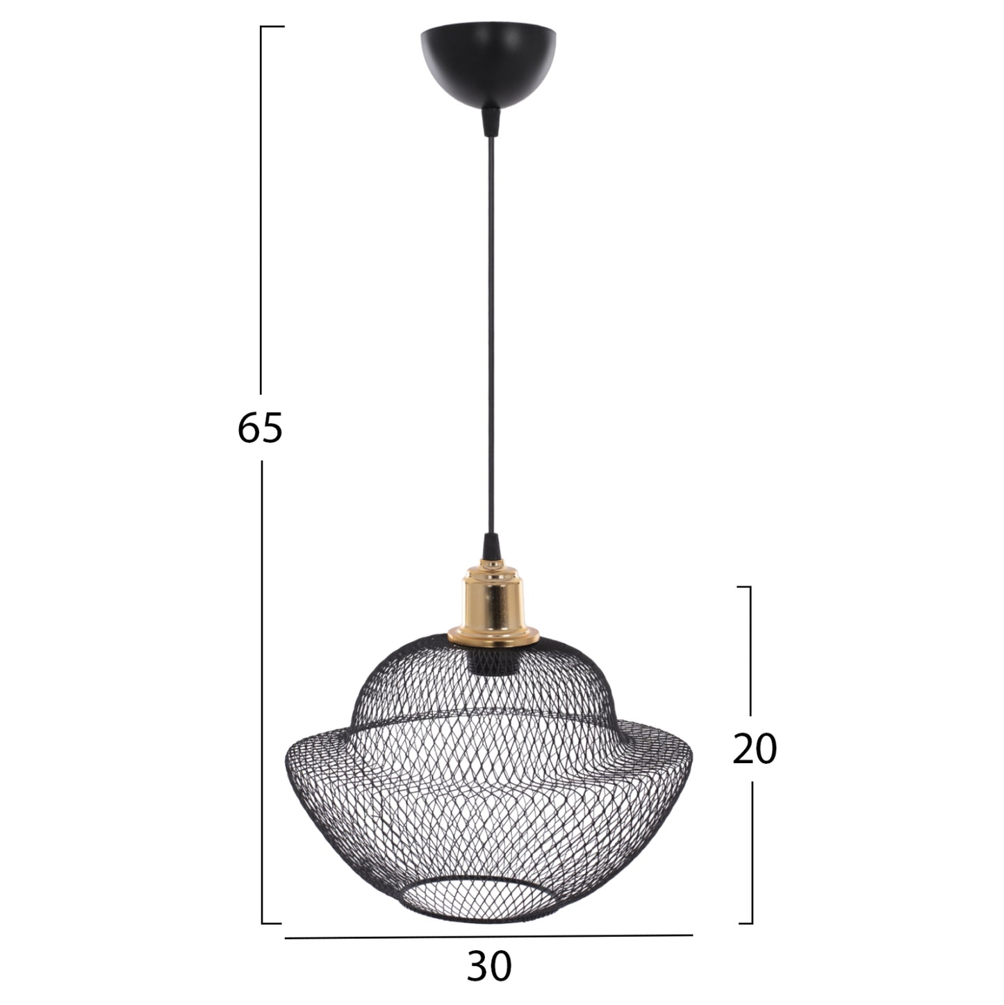 Ceiling Pendant Black Metal Meshes Modern Style Φ30x65hcm.hm7690.01