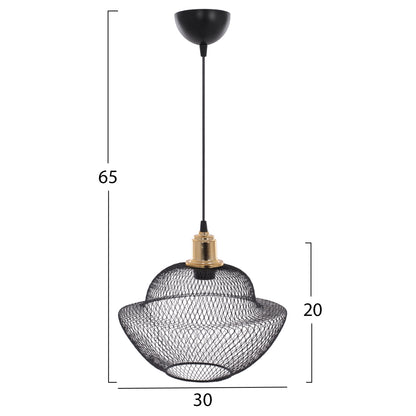 Ceiling Pendant Black Metal Meshes Modern Style Φ30x65hcm.hm7690.01