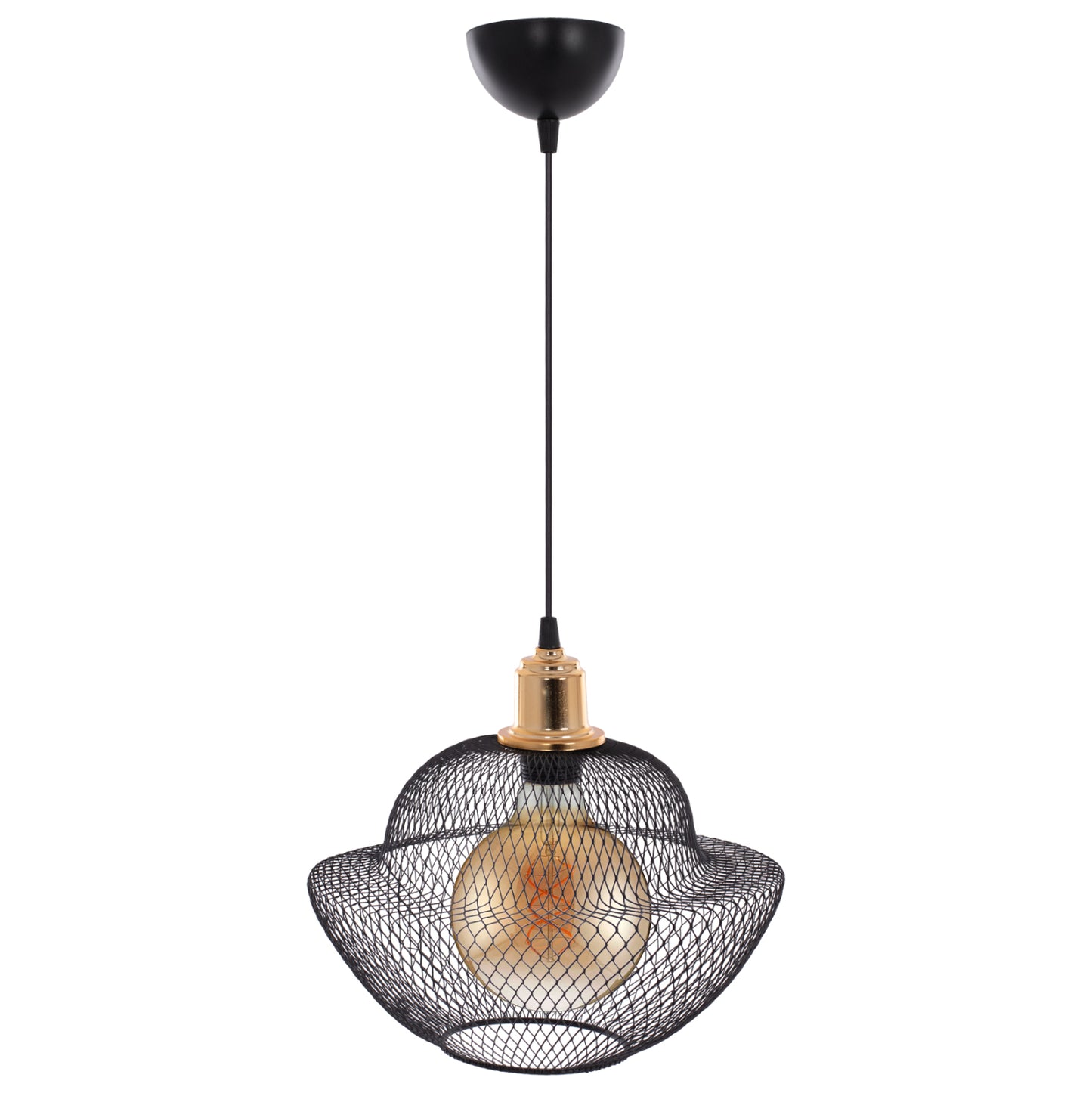 Ceiling Pendant Black Metal Meshes Modern Style Φ30x65hcm.hm7690.01
