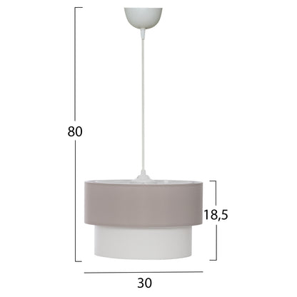 Ceiling Pendant Double Cylinder Cap Beige-off-white Φ30x80hcm.hm7619.04