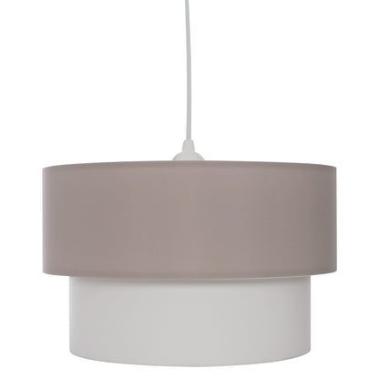 Ceiling Pendant Double Cylinder Cap Beige-off-white Φ30x80hcm.hm7619.04