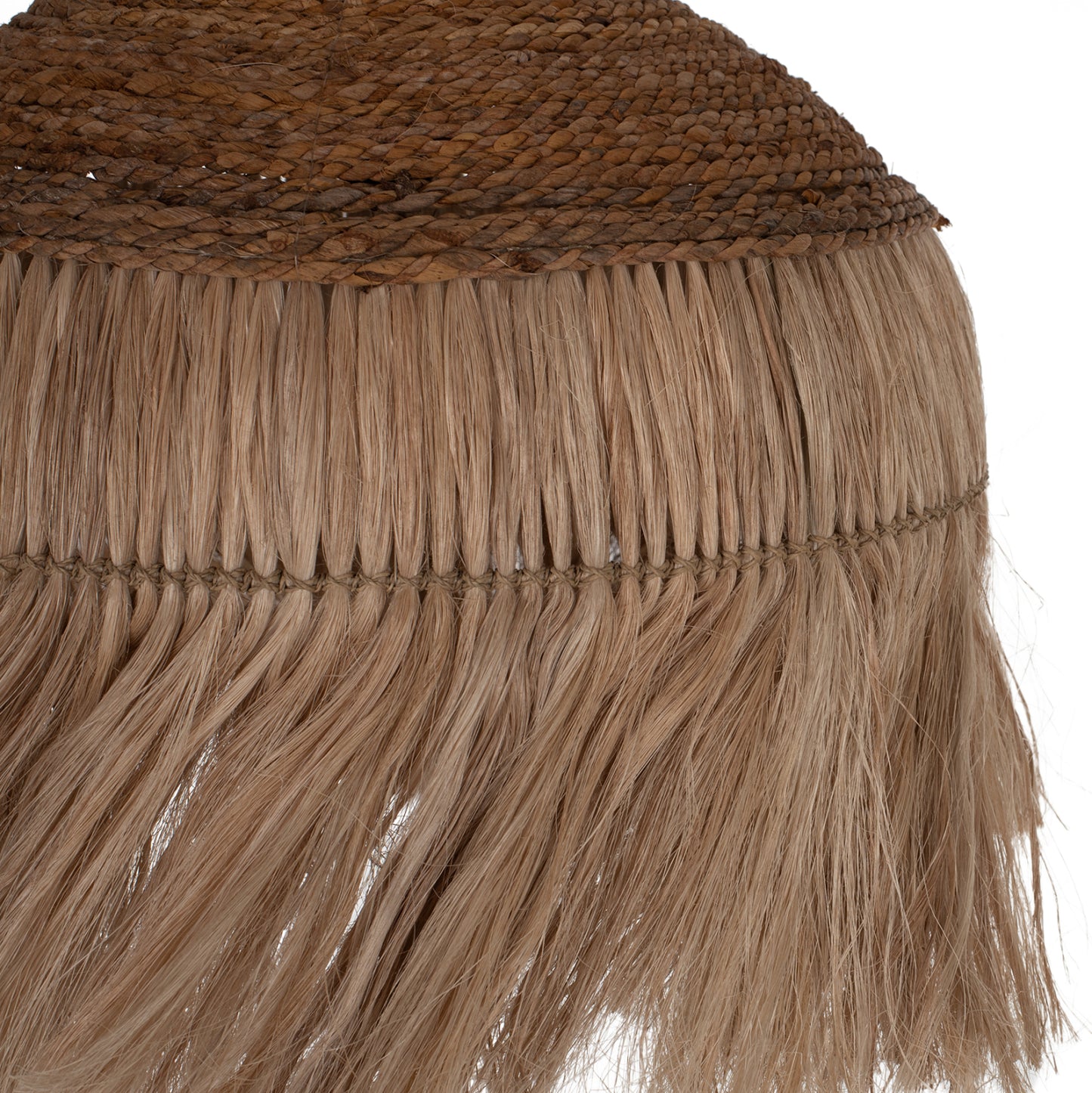 Ceiling Pendant With Fringes Abaca Fibers And Rope Natural Color 50x50x50hcm.hm7754