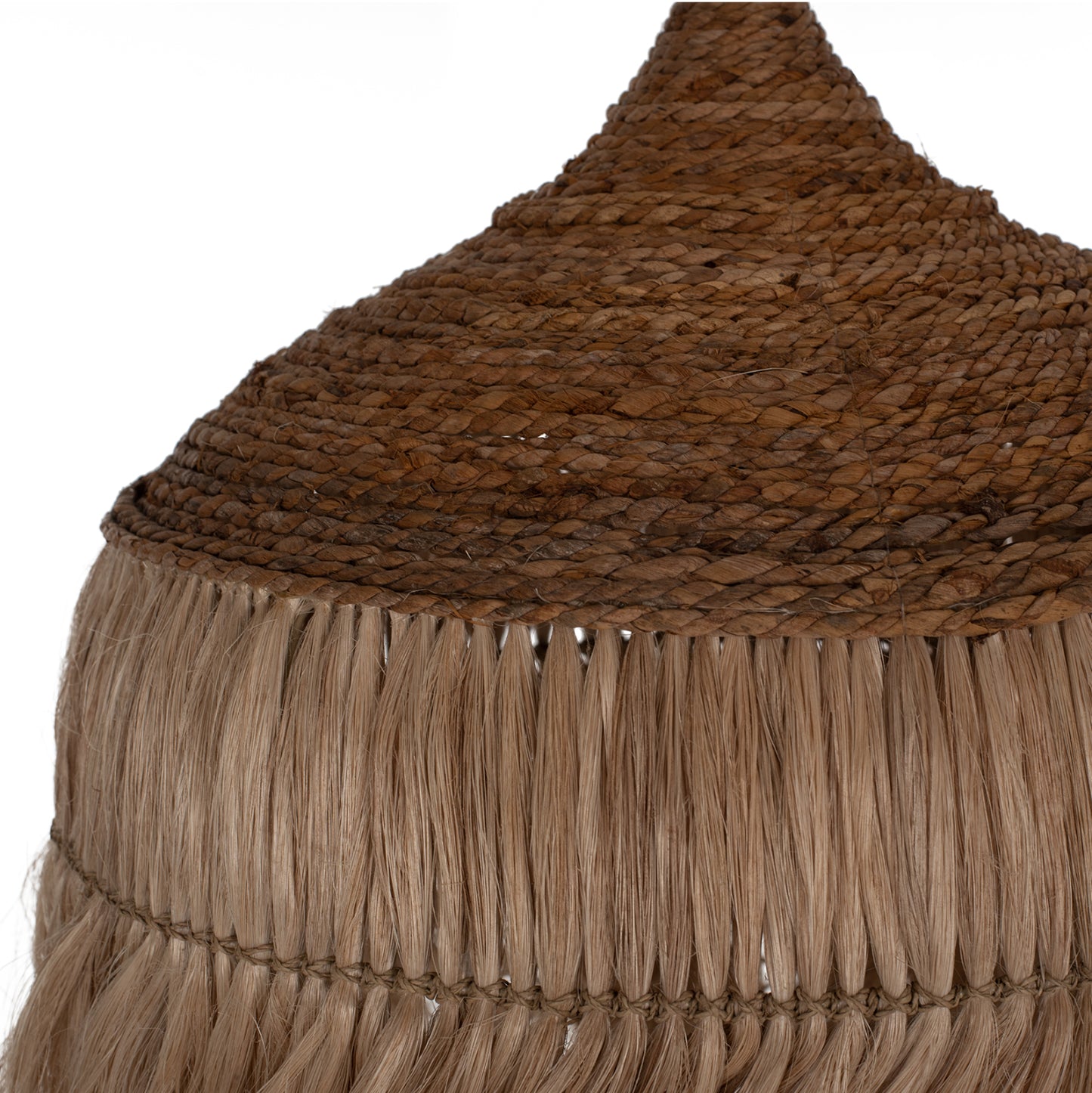 Ceiling Pendant With Fringes Abaca Fibers And Rope Natural Color 50x50x50hcm.hm7754
