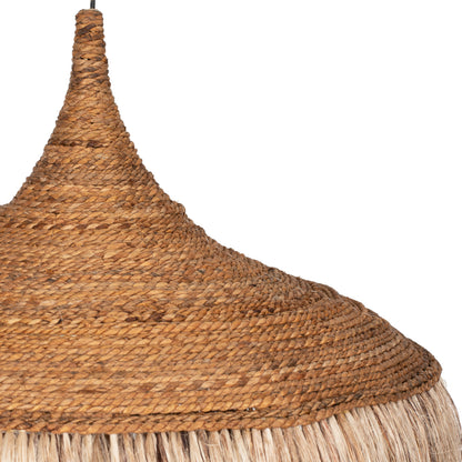 Ceiling Pendant With Fringes Made Of Abaca In Natural Color 80x80x70hcm.hm7755