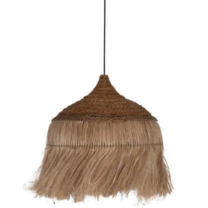Ceiling Pendant With Fringes Abaca Fibers And Rope Natural Color 50x50x50hcm.hm7754
