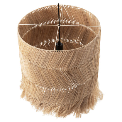 Ceiling Pendant With Cylindrical Cap Made Of Abaca Fibers Natural Color Φ45x52-120yεκ.hm7757