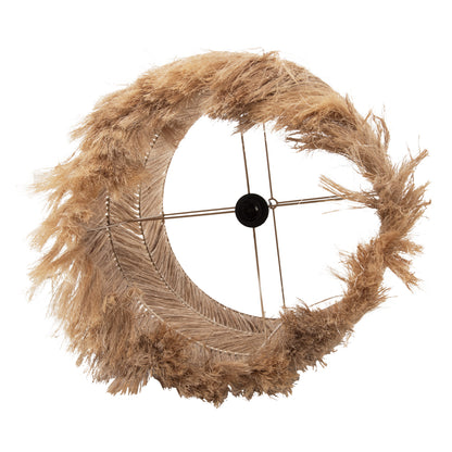 Ceiling Pendant With Cylindrical Cap Made Of Abaca Fibers Natural Color Φ45x52-120yεκ.hm7757