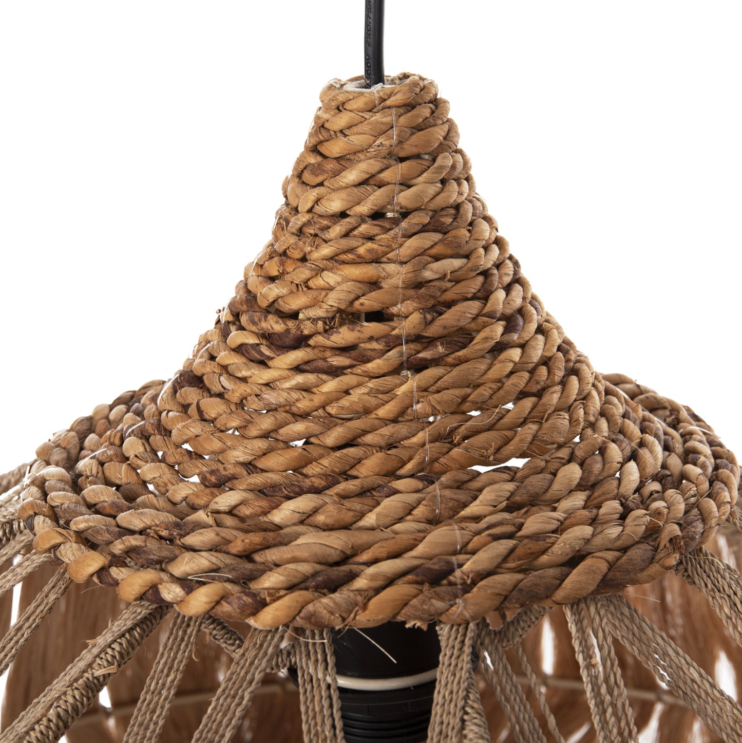 Ceiling Pendant Romil Hm7764 Cylindrical Cap Abaca Fibers In Natural Φ52x52-120hcm.