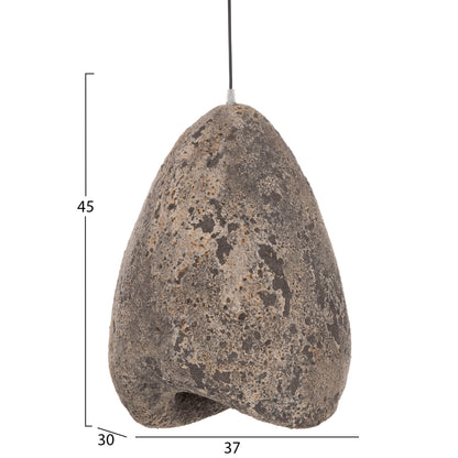 Ceiling Pendant Lamp Stone-look Stoner (s) Fb94417.04 Grey-- 37x30x45hcm.