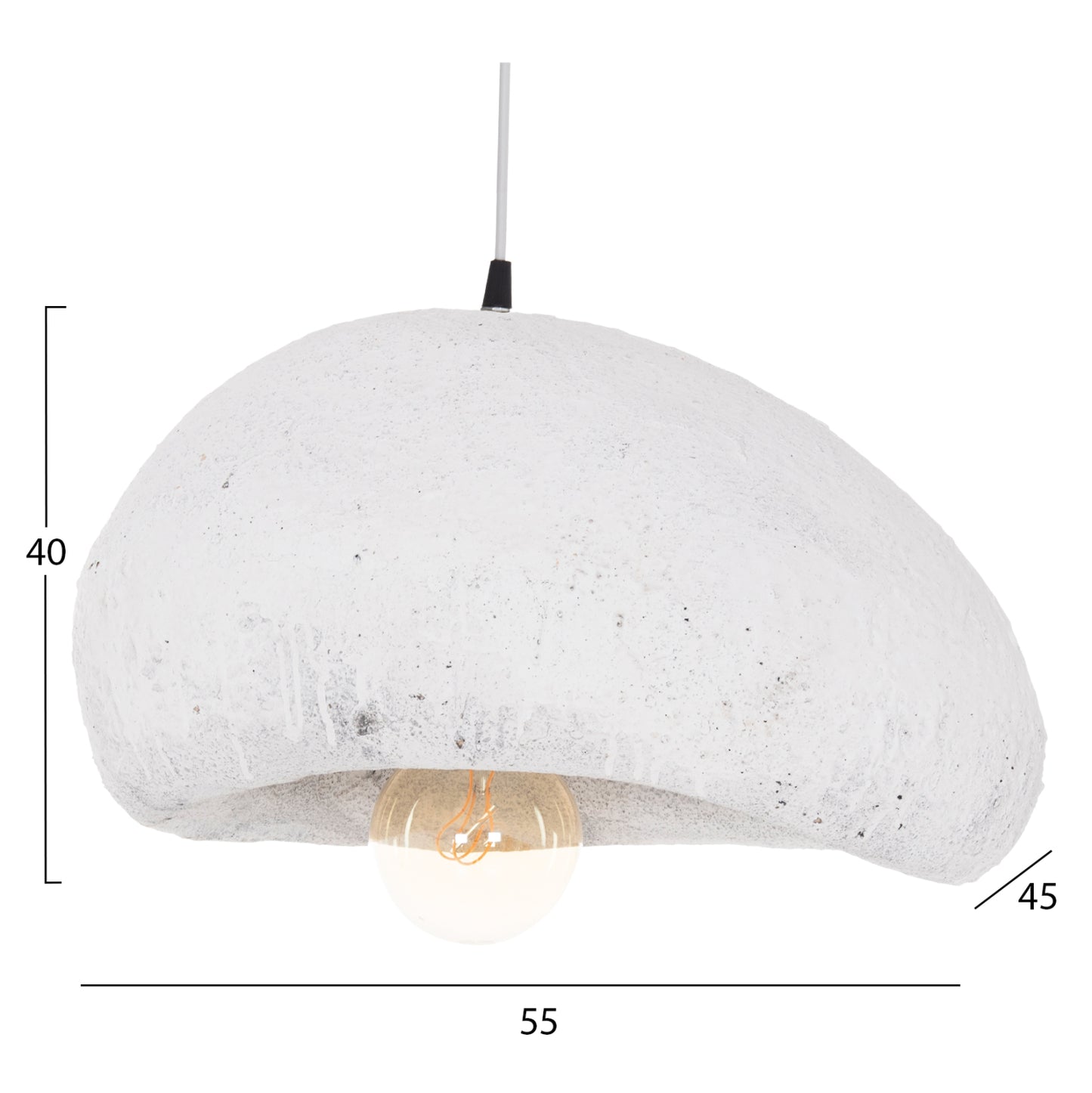 Ceiling Pendant Lamp Stone-look Stoner (m) Hm4418.02 White 55x45x40hcm.