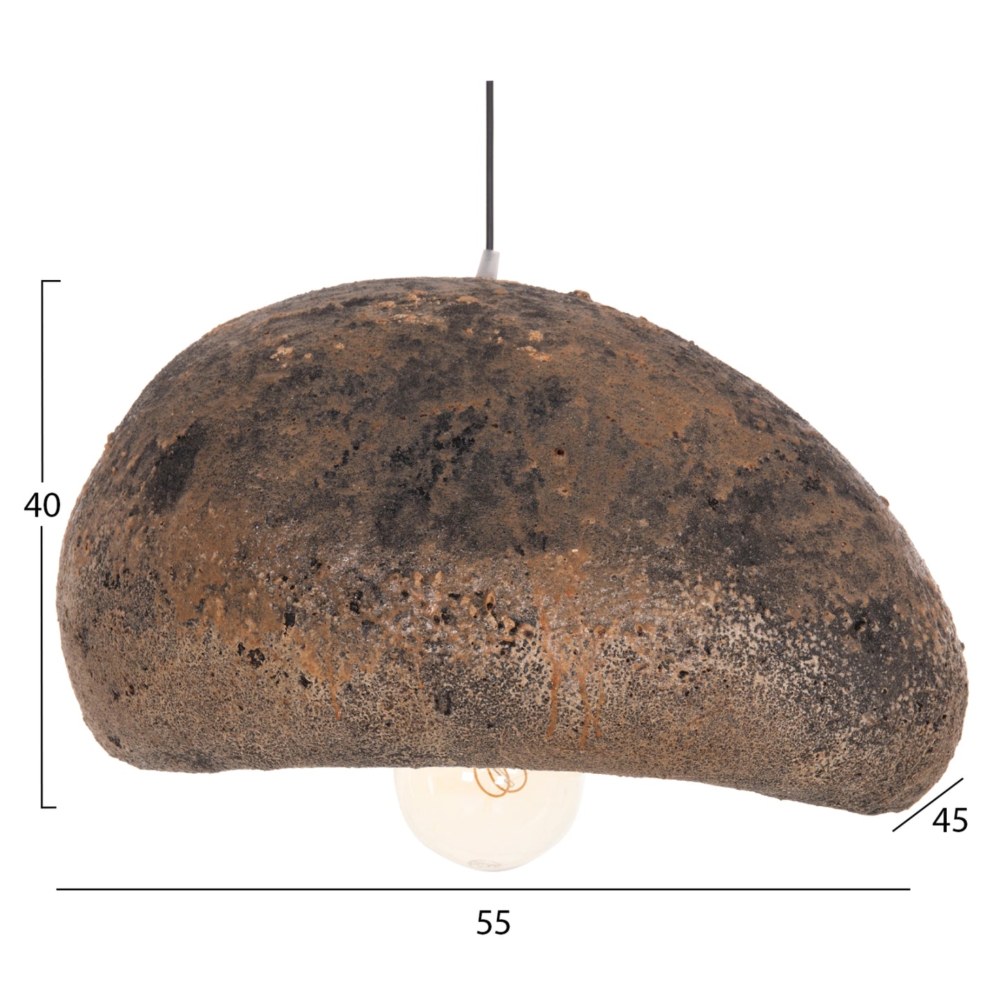 Ceiling Pendant Lamp Stone-look Stoner (m) Hm4418.03 Grey/brown-- 55x45x40hcm.