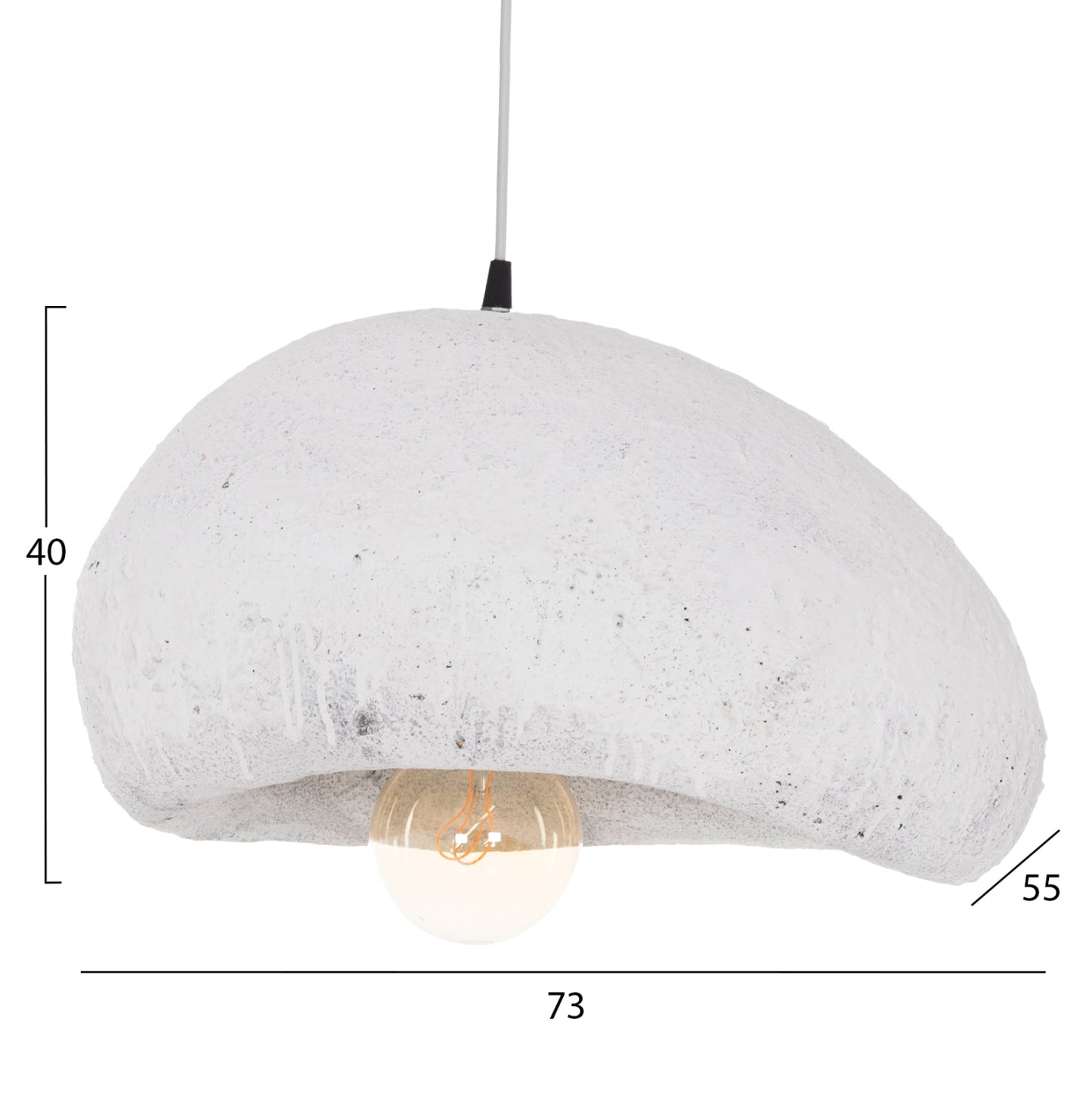 Ceiling Pendant Lamp Stone-look Stoner (l) Hm4419.02 White 73x55x40hcm.