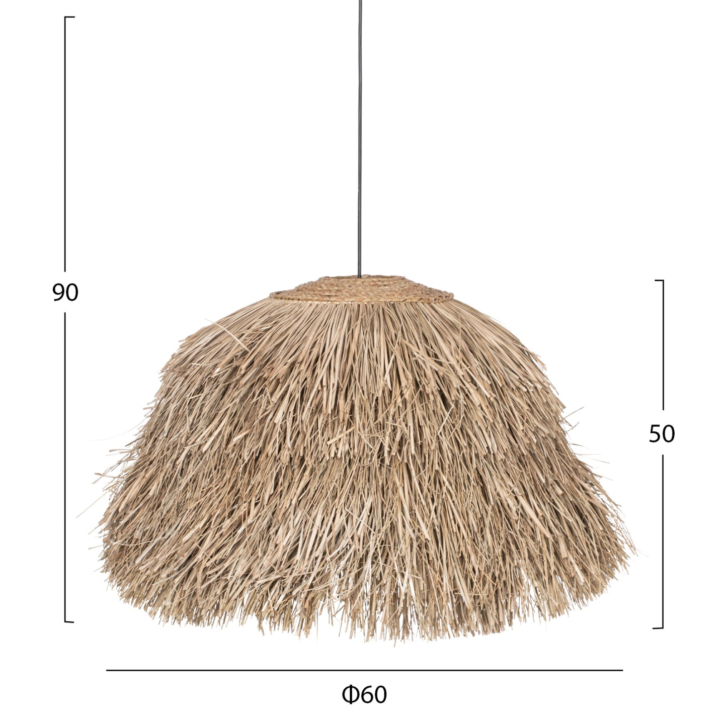 Ceiling Pendant In Bush Shape Made Of Pandan Grass In Natural Color 60x60x50hcm.hm7775