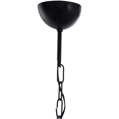Ceiling Pendant With Wood And Metal Grid 30x16x50hcm.hm7680.01