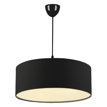 Pendant Ceiling Lamp Hm7620.03 Black Textile Drum Shade