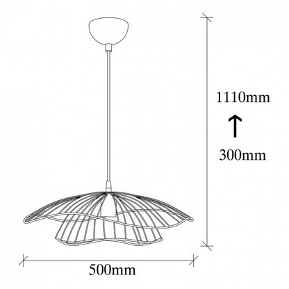 Metallic Pendant Light In Gold Hm7229.04 Φ50x111 Cm.