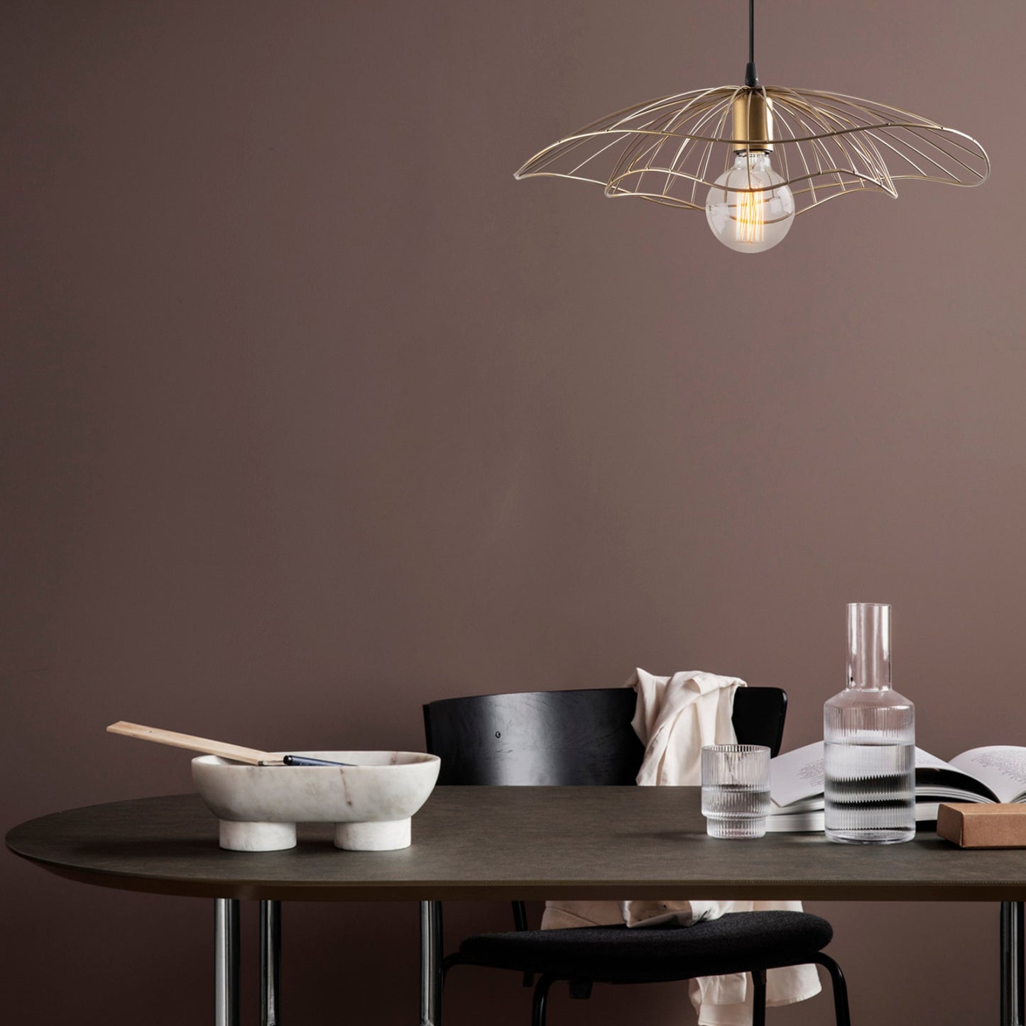 Metallic Pendant Light In Gold Hm7229.04 Φ50x111 Cm.