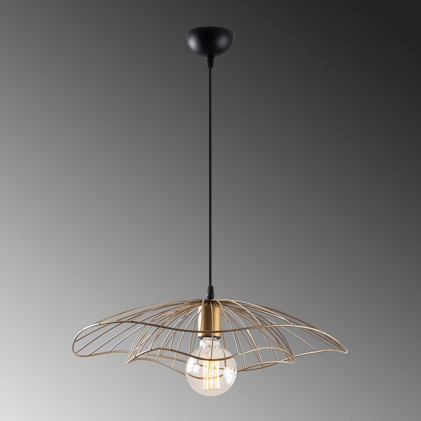 Metallic Pendant Light In Gold Hm7229.04 Φ50x111 Cm.