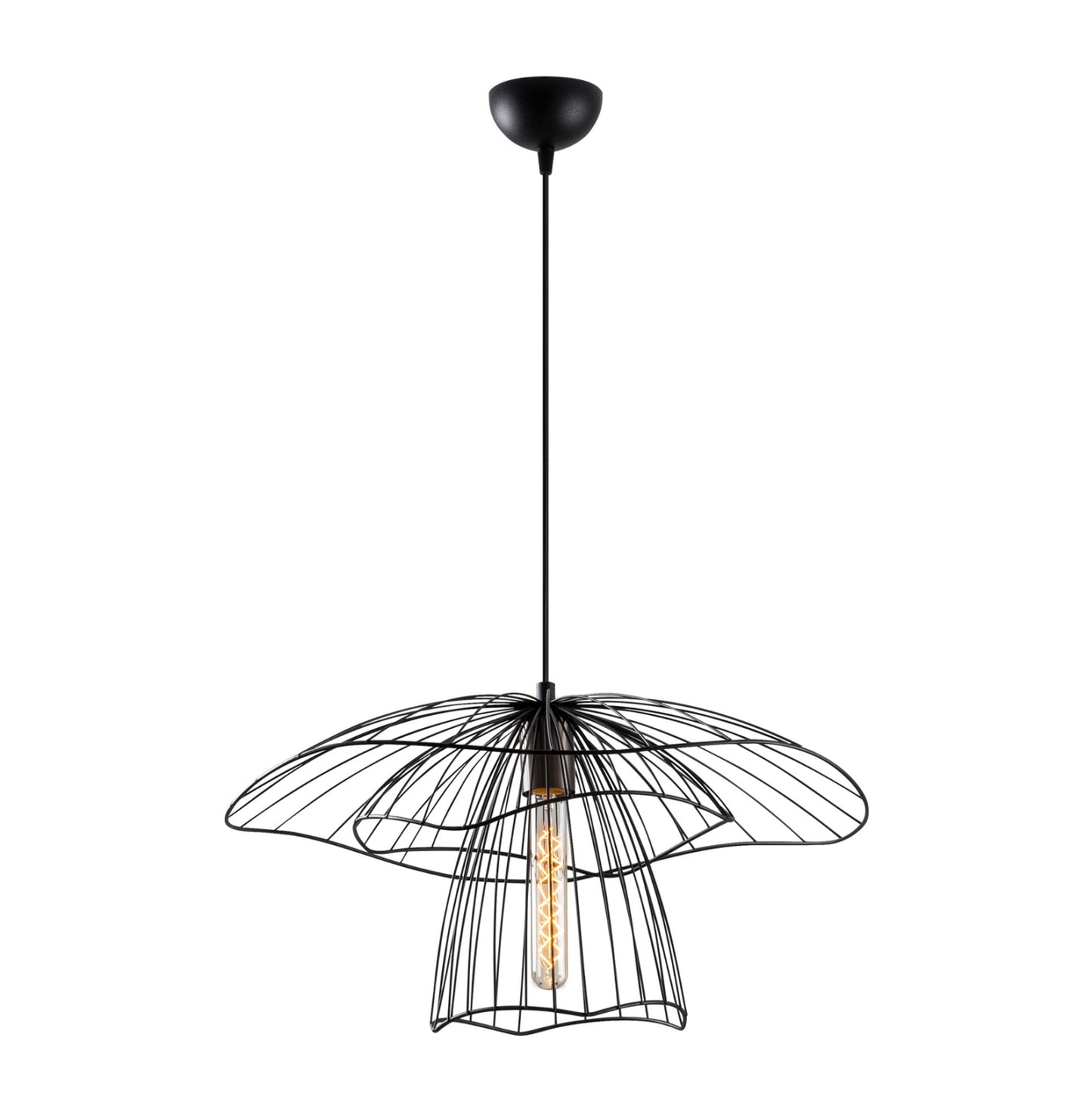 Metallic Pendant Light In Black Hm7231 E27 Φ50x123 Cm.