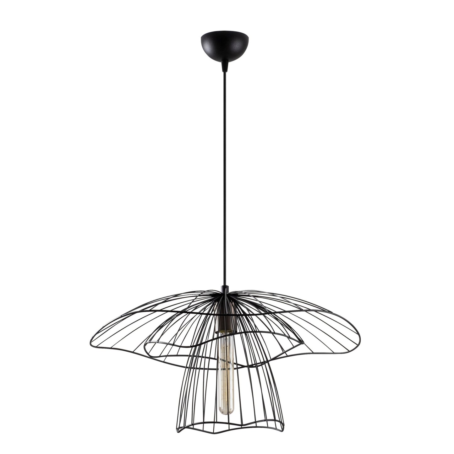 Metallic Pendant Light In Black Hm7231 E27 Φ50x123 Cm.