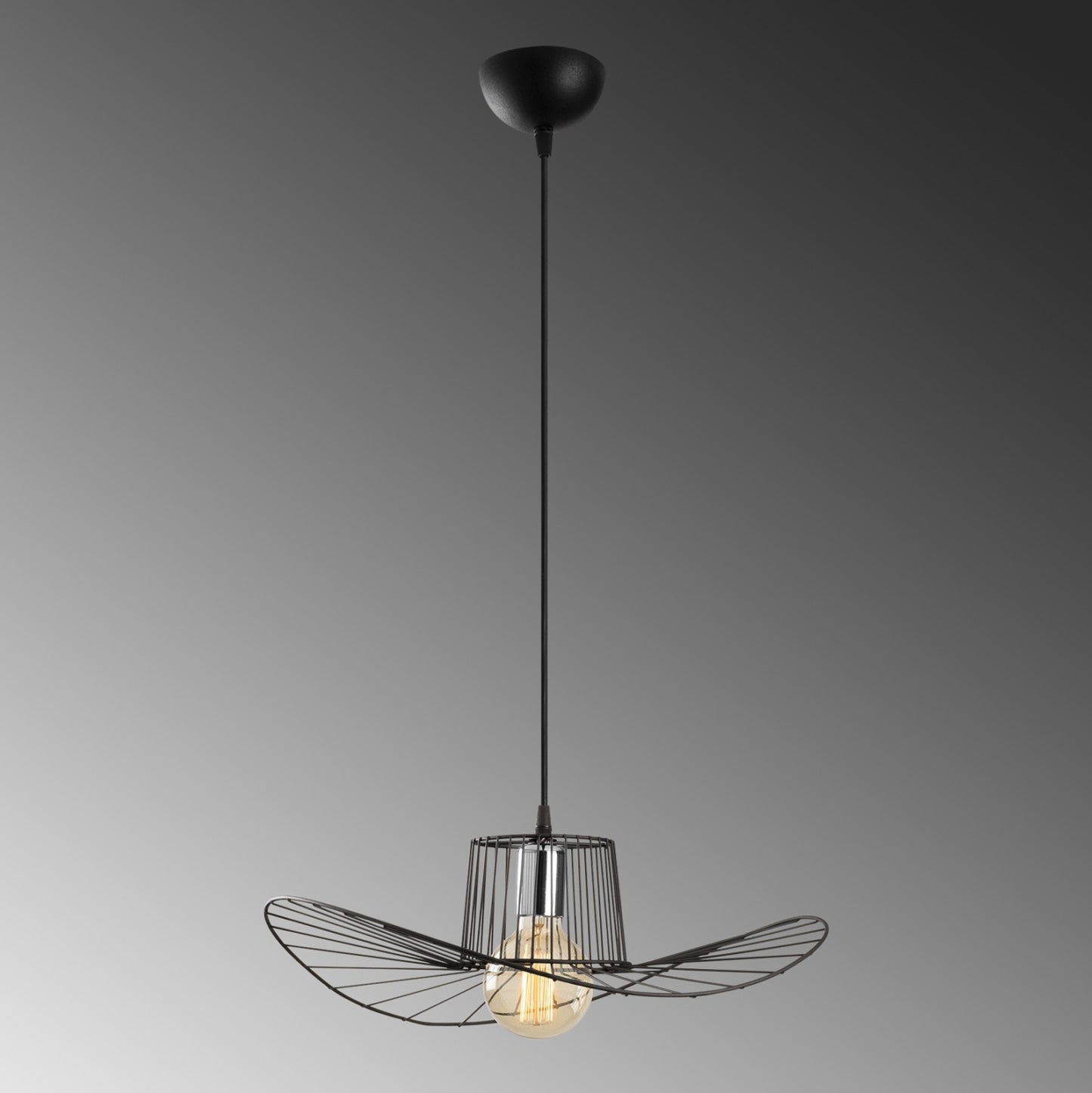 Metallic Pendant Light In Black Hm7236 49x110 Cm.